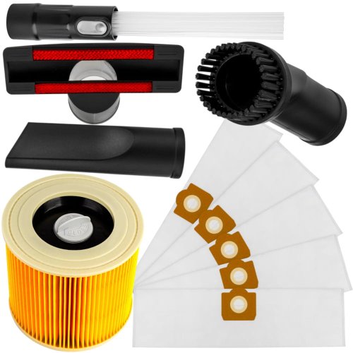 Komplet akcesoriów PUREY do odkurzacza KARCHER WD 3 - 10 worków + filtr + 4 końcówki