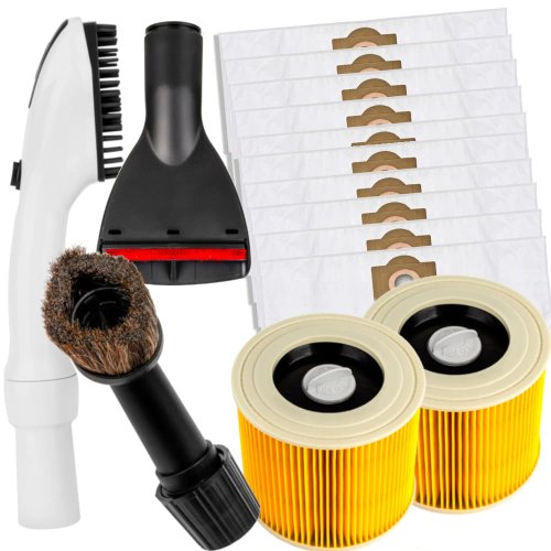 Komplet akcesoriów PUREY do KARCHER WD 3, SE 4 - 10 worków + 2 filtry + 3 końcówki
