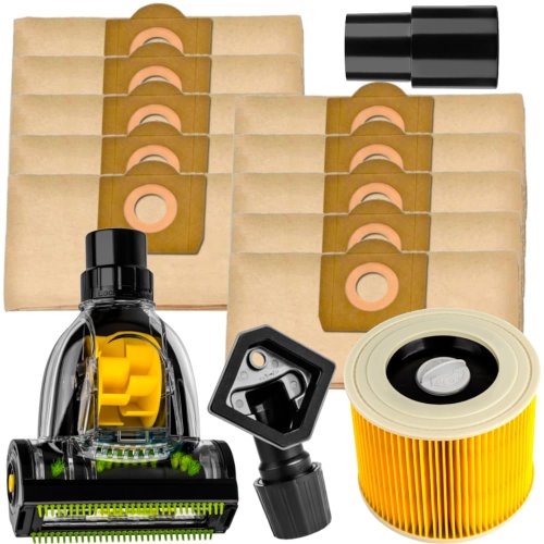 Komplet akcesoriów PUREY do KARCHER WD 3, SE 4001 - 10 worków +  filtr + 2 końcówki + adapter
