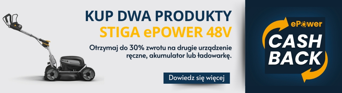 Promocja Stiga Cashback ePower 48V - odbierz zwrot do 30% za zakup urządzenia STIGA
